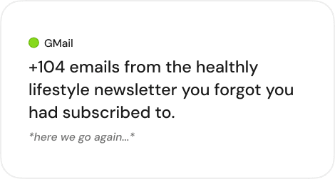 Gmail newsletter card.