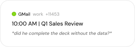 Gmail Q1 review card.